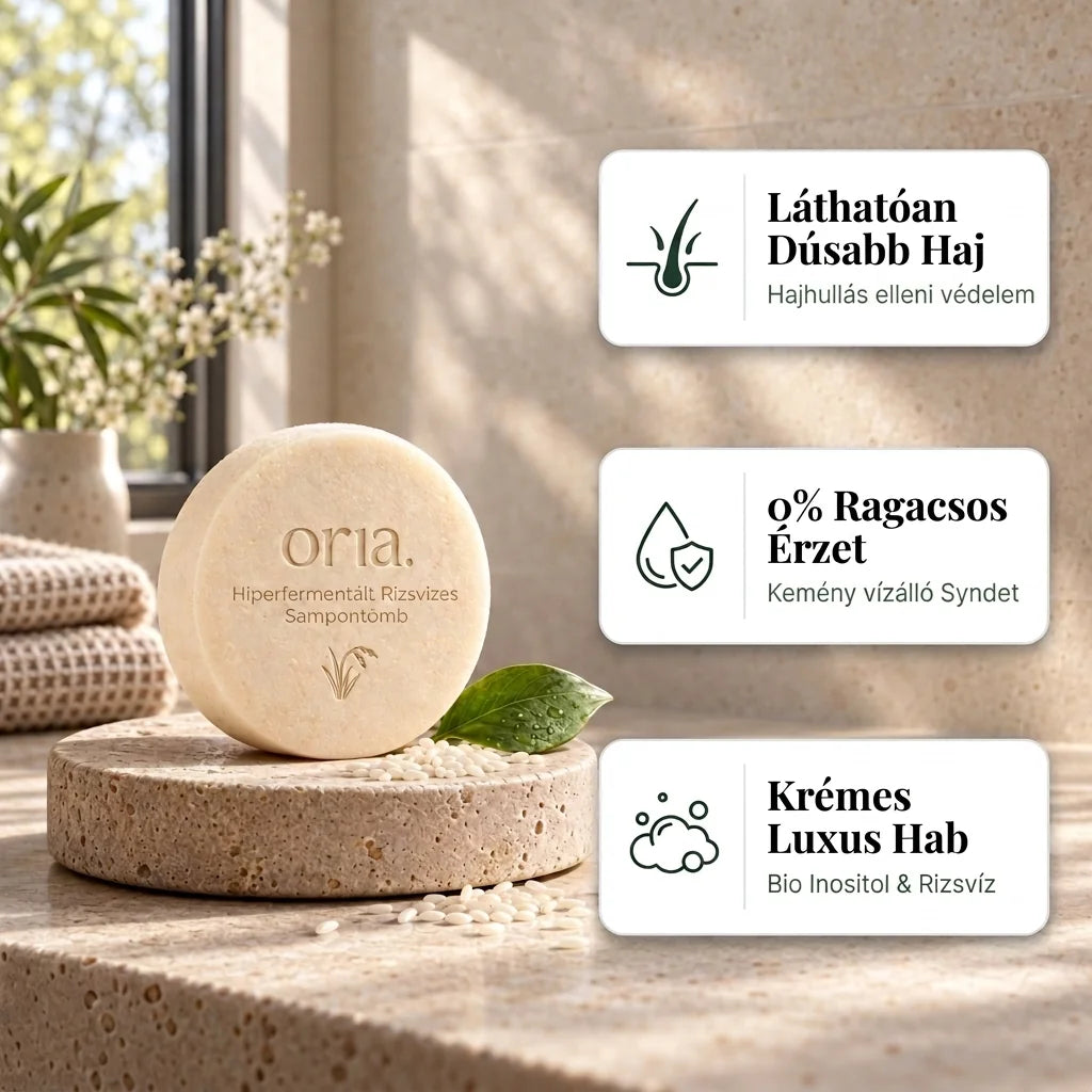 ORIA® hiperfermentált rizsvizes sampontömb – fő előnyök